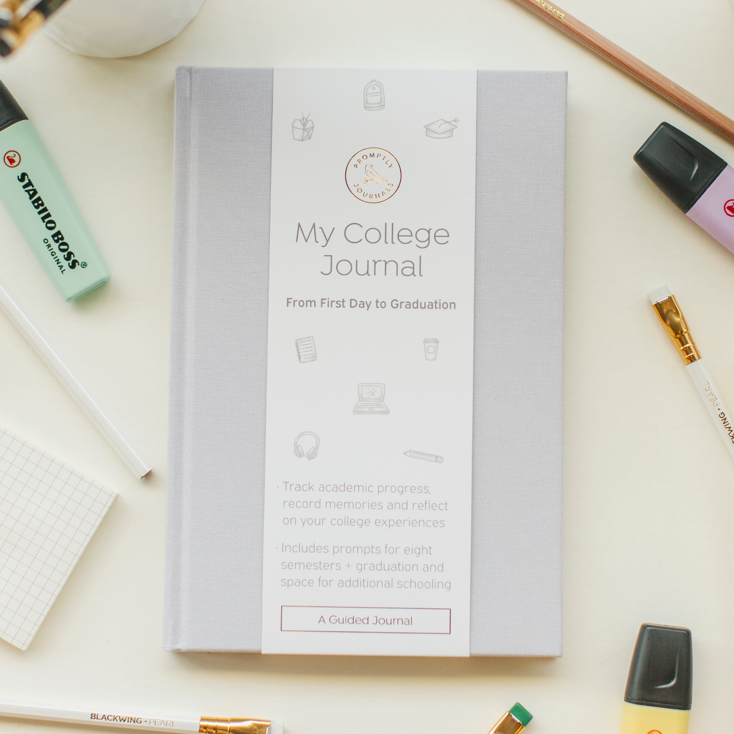 My College Journal: From First Day to Graduation (Lavender) by Promptly Journals