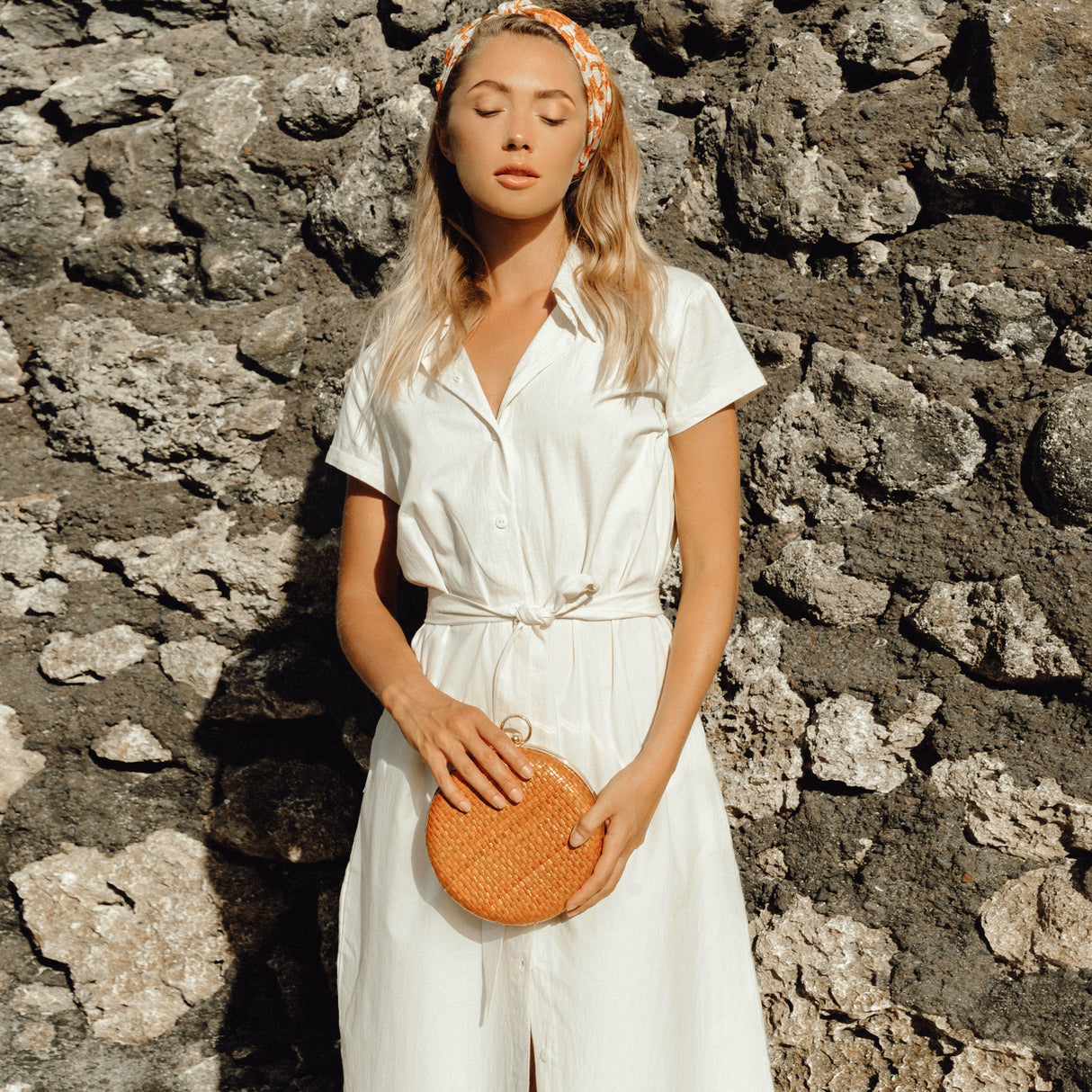 Midi Dress Safari Linen In Off White - Sumiye Co