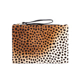 Leopard Print Leather-Flat Wallet Clutch  | Ethically Sourced Hides