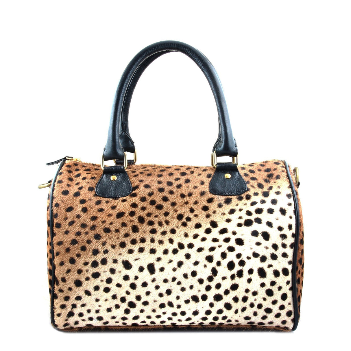 Leopard Print Leather Barrel Bag  | Ethically Sourced Hides