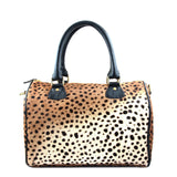 Leopard Print Leather Barrel Bag  | Ethically Sourced Hides