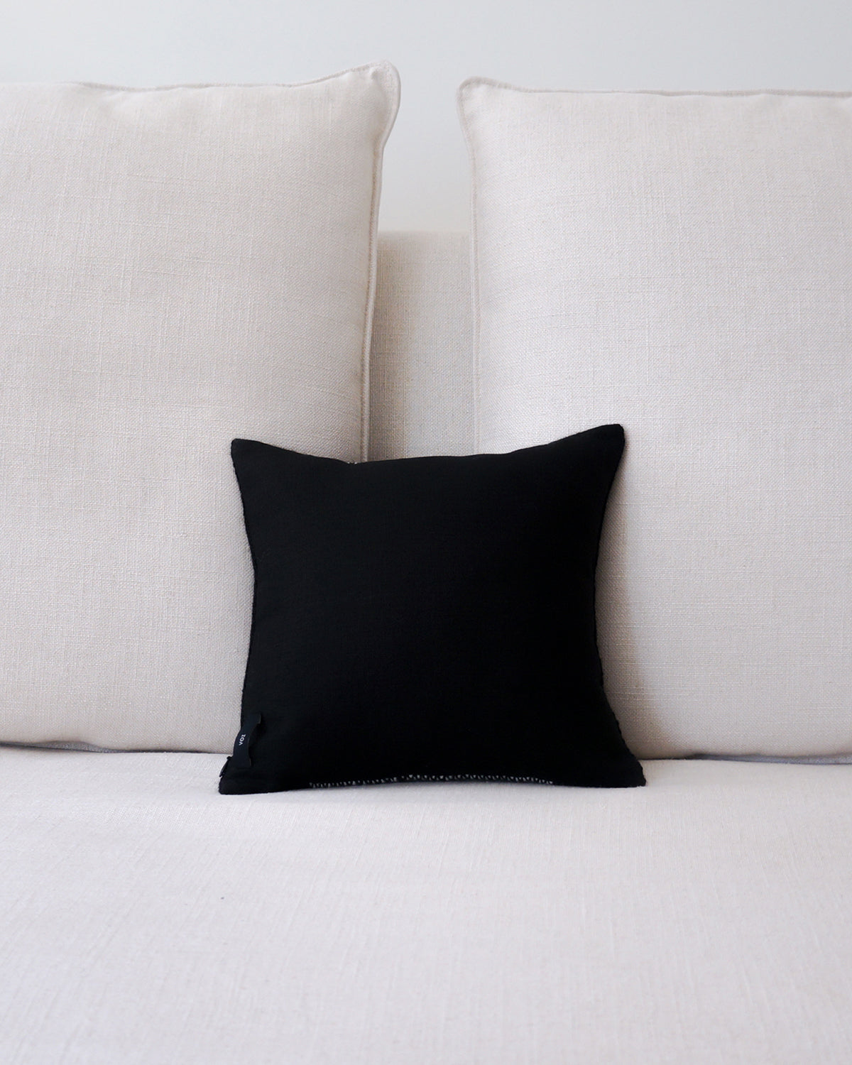 Diamante Square Textile Small Pillow in Black - Sumiye Co