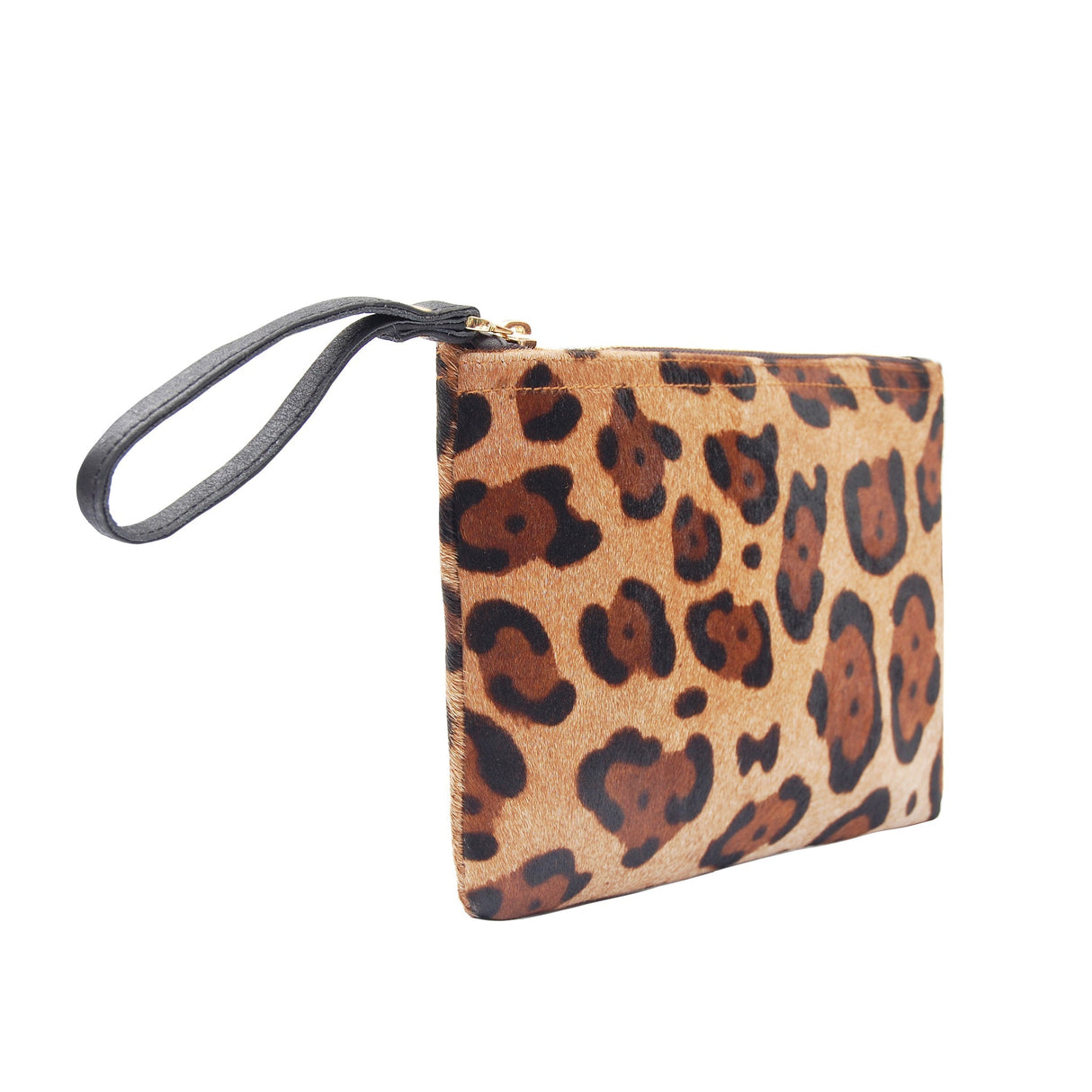 Leopard Print Leather Wristlet Clutch  | Ethically Sourced Hides