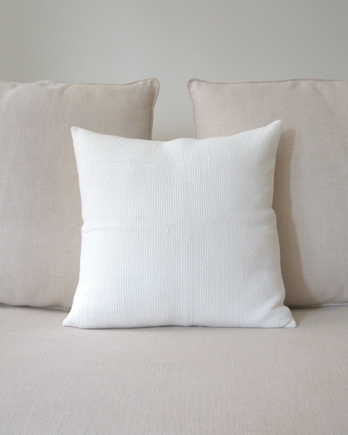 Solid Cotton Euro Pillow in Ivory - Sumiye Co