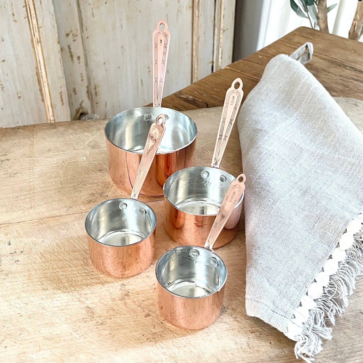 Copper Measuring Cups (Set of 4)  | Vintage French Inspired