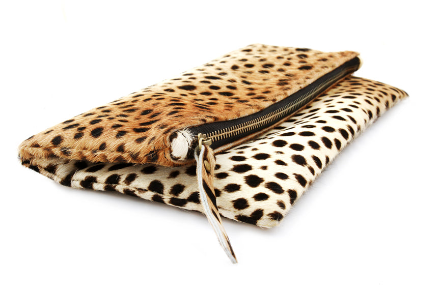 Leopard Print Clutch  | Ethically Sourced Hides