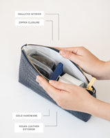 The Snacker - Navy Croc | Designer Lunch Bags & Totes