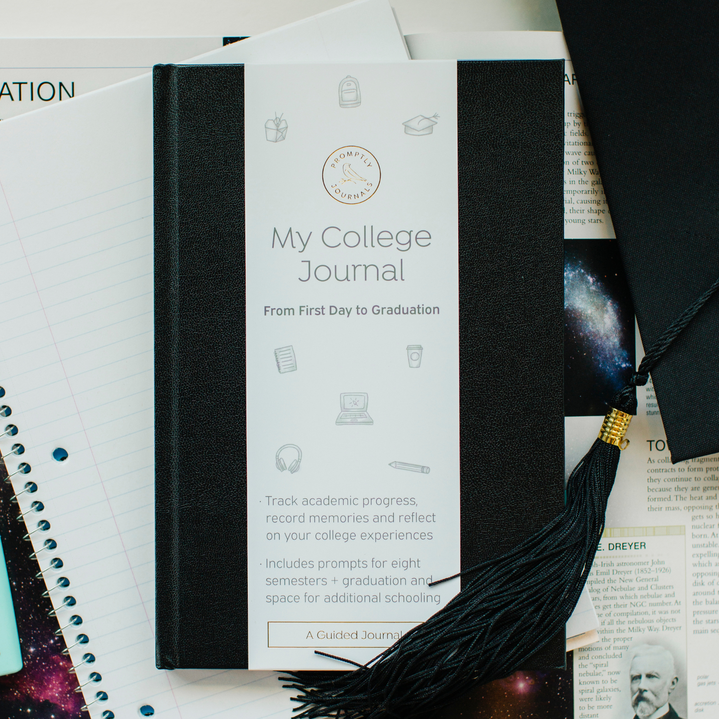 My College Journal: From First Day to Graduation (Onyx) by Promptly Journals