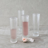 Ribbed Clear Champagne Glasses - Set of 4