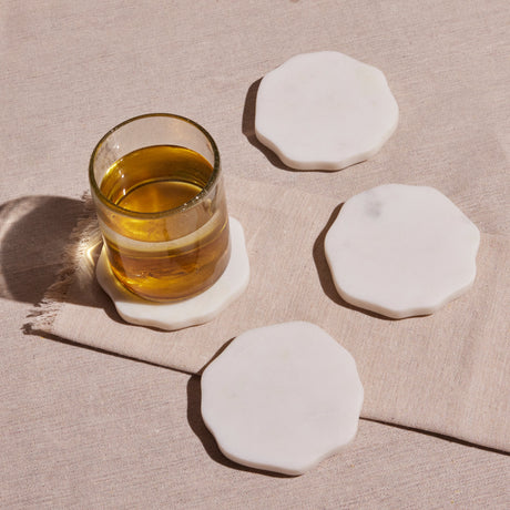 Flor Marble Coasters - set of 4