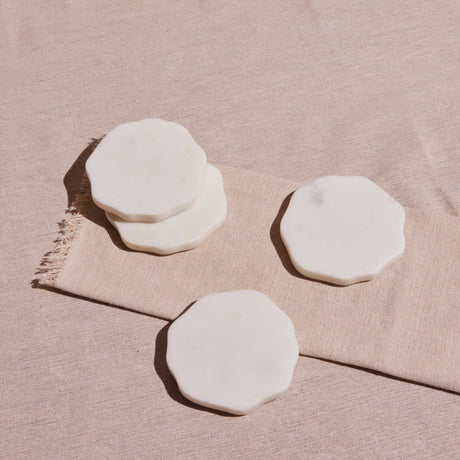 Flor Marble Coasters - Set of 4