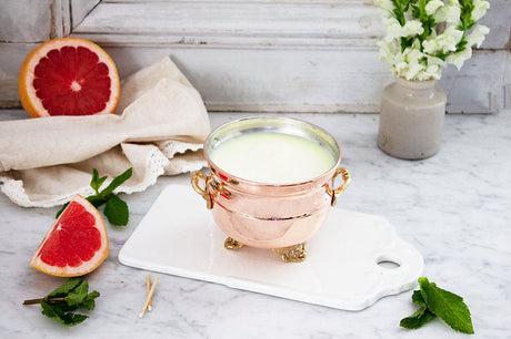 Copper Grapefruit Mint Jardinière Candle | Vintage Inspired French