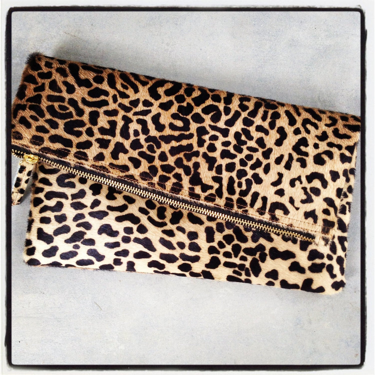 Leopard Print Leather Clutch | Ethically Sourced Hides