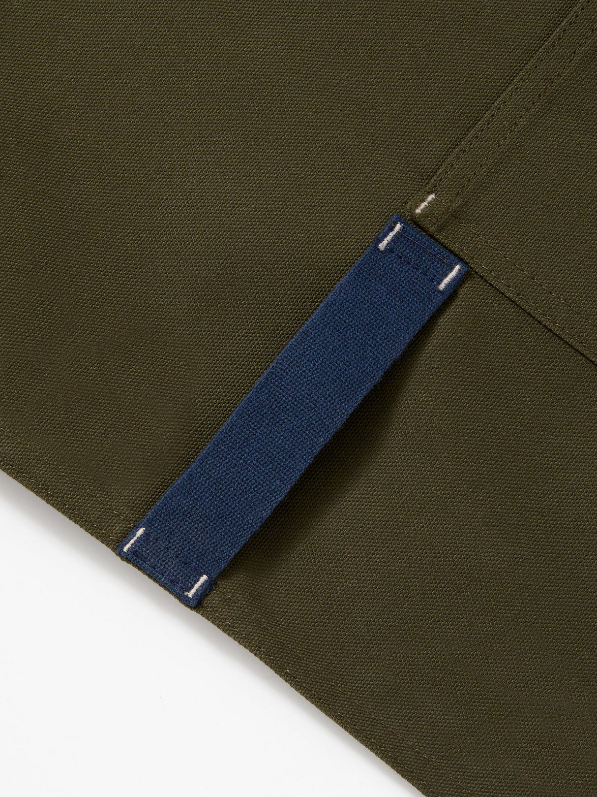 The Essential Apron - Olive Green Navy Straps - Sumiye Co