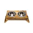 Eco-Friendly Elevated Dog Wood Feeder in Natural Wood Finish-0