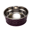 Eco-Friendly Stainless Steel Farmhouse Dog Bowl - Plum Wine (16oz)-0