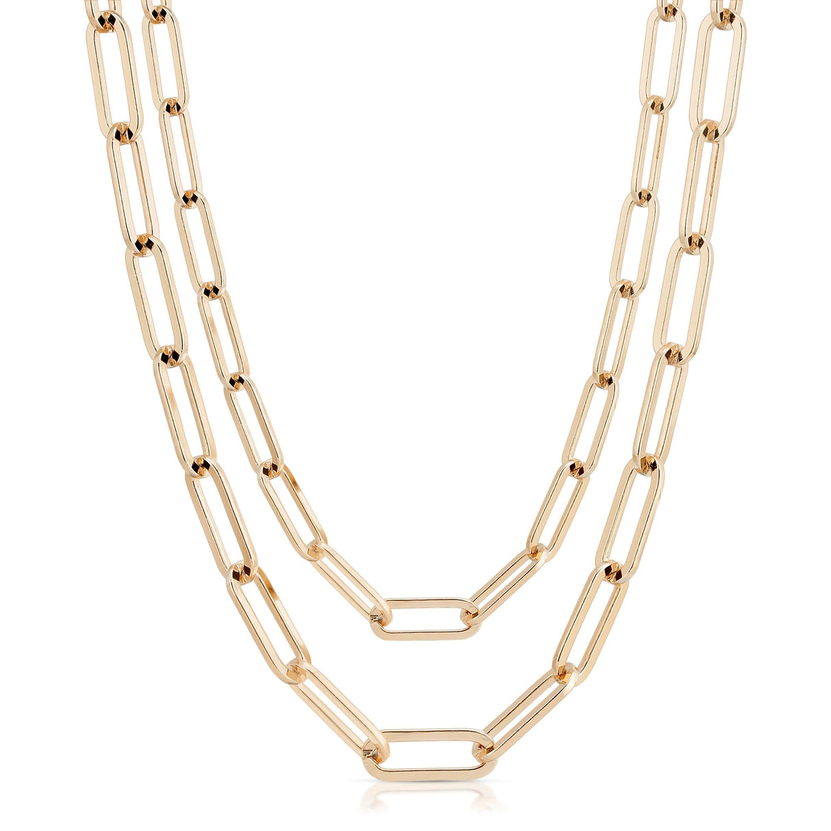 6.5mm Double Large Elongated Link Chain Necklace - Sumiye Co