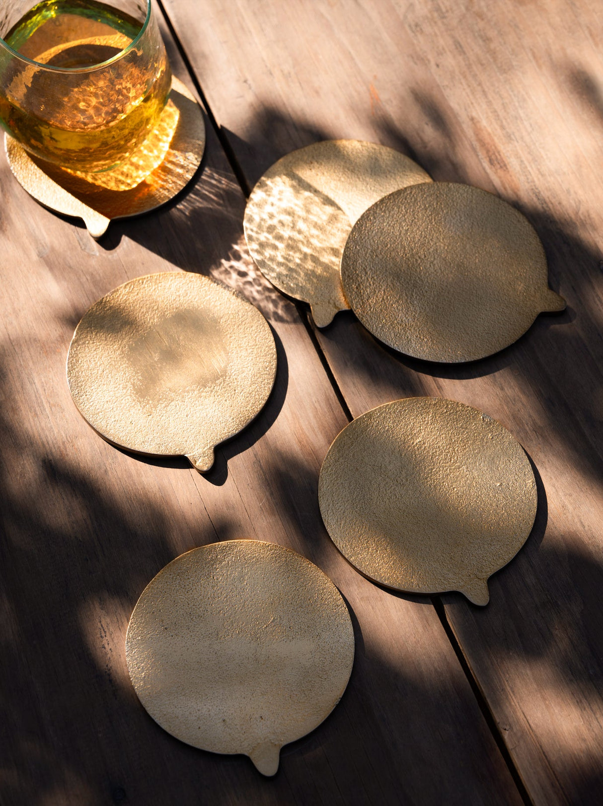 Antique Brass Coasters Set of 6