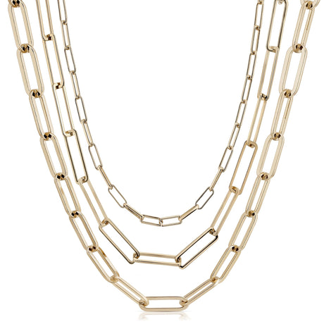 Triple Multi Layer Chain Necklace - Sumiye Co