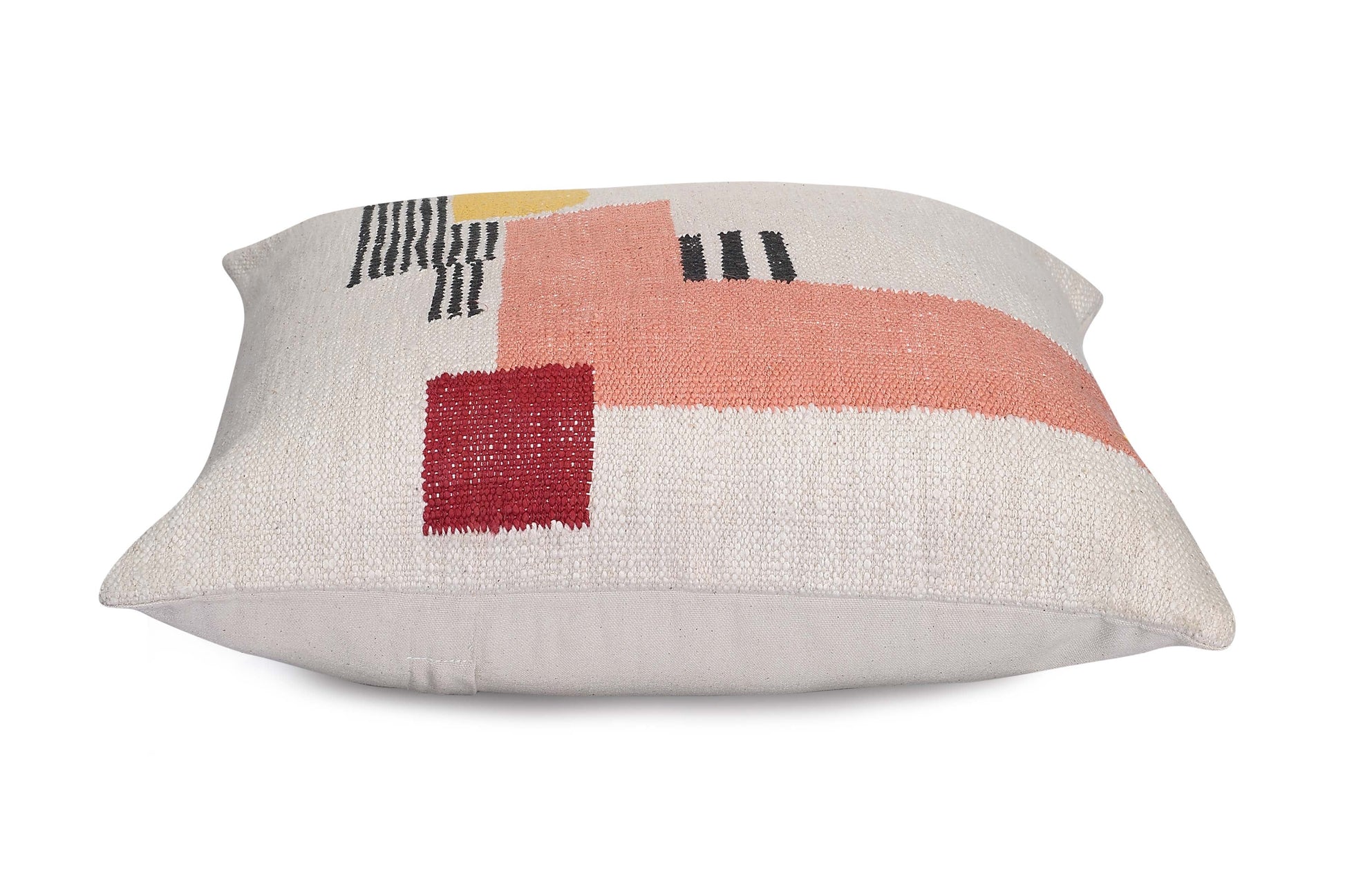 Rani Handwoven Patch Pillow, Pink - 18x18 Inch by The Artisen - Sumiye Co