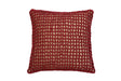 Tarika Net Crochet Accent Pillow, Wine Red - 18x18 Inch - Sumiye Co