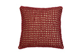 Tarika Net Crochet Accent Pillow, Wine Red - 18x18 Inch