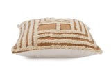 Rekha Cross Tufted Pillow, Clay- 18x18 Inch - Sumiye Co