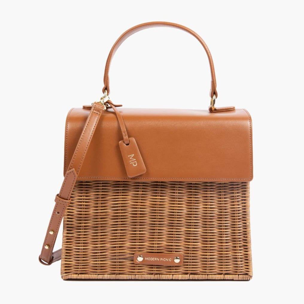 The Luncher - Brown Wicker | Designer Lunch Bags & Totes