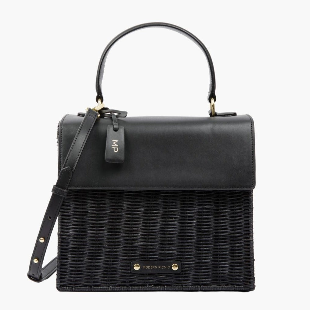 The Luncher - Black Wicker | Designer Lunch Bags & Totes