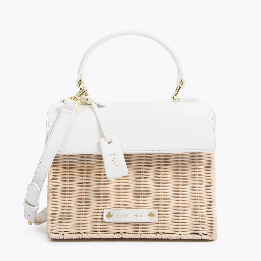 THE WICKER MINI - MIMBRE BLANCO | Bolsas y bolsos para el almuerzo de diseño