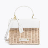 The Wicker Mini - White Wicker | Designer Lunch Bags & Totes