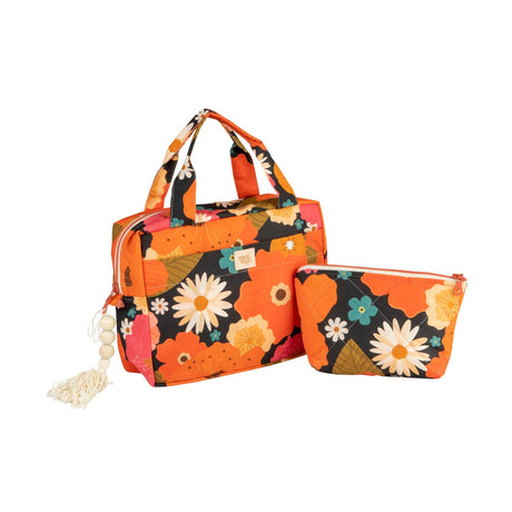 Toiletry & Makeup Bag Set "Picnic with Flowers" - Sumiye Co