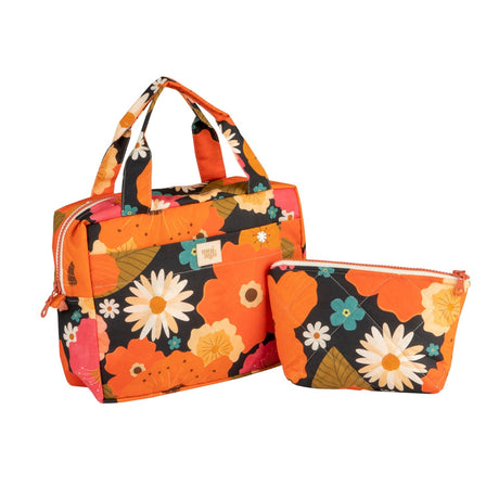 Toiletry & Makeup Bag Set "Picnic with Flowers" - Sumiye Co