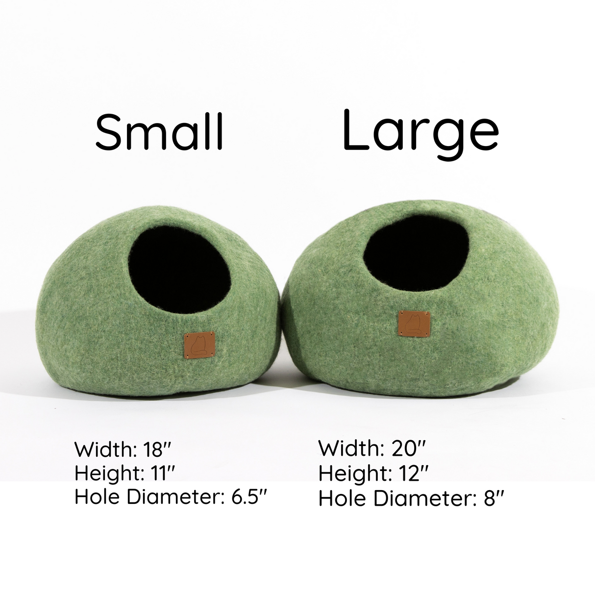 Premium Felted Wool Cat Cave Bed - Citrus Green - Sumiye Co