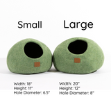 Premium Felted Wool Cat Cave Bed - Citrus Green - Sumiye Co