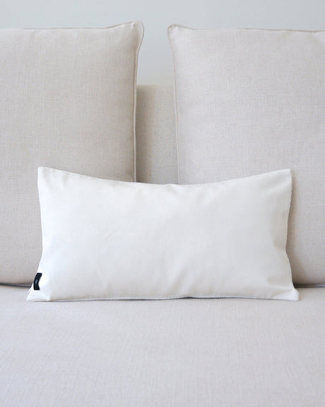 Solid Lumbar Pillow in Ivory Cotton - Sumiye Co