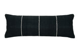 GoodWeave Certified Stripe Lumbar Wool Pillow - Black, 12x34 Inch by The Artisen - Sumiye Co