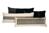 GoodWeave Certified Stripe Lumbar Wool Pillow - Black, 12x34 Inch by The Artisen - Sumiye Co