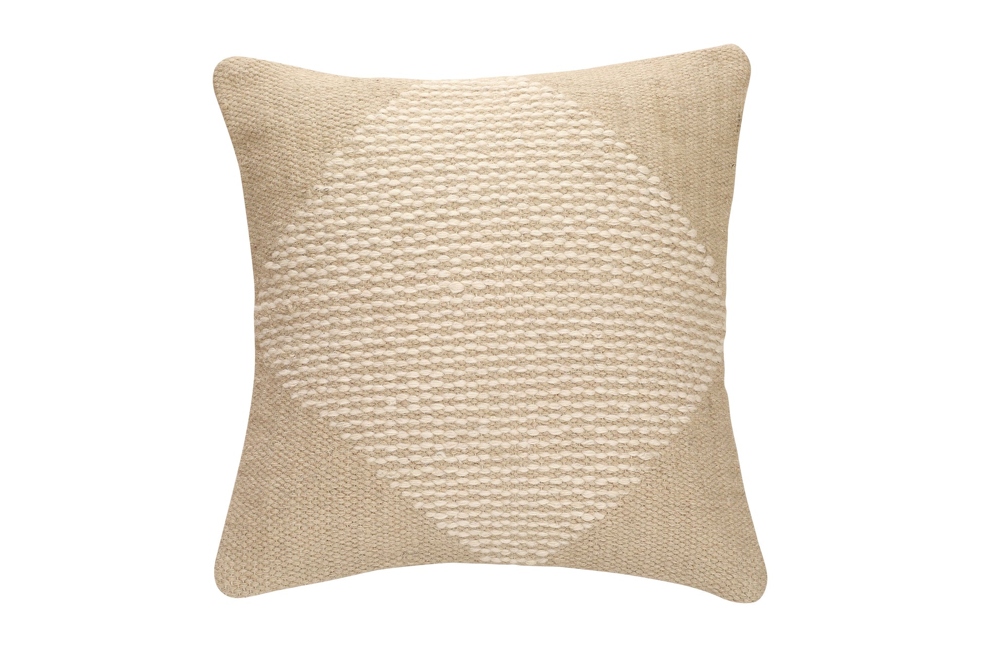 GoodWeave Certified Diagonal Stripe Wool Pillow - Biscotti ,18x18 Inch by The Artisen - Sumiye Co