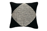 GoodWeave Certified Diagonal Stripe Wool Pillow - Black, 18x18 Inch by The Artisen - Sumiye Co