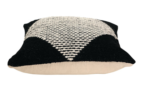 GoodWeave Certified Diagonal Stripe Wool Pillow - Black, 18x18 Inch by The Artisen - Sumiye Co