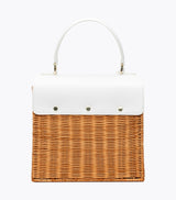 The Luncher - White Wicker | Designer Lunch Bags & Totes