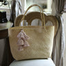 Straw Tote Bag - with Pale Blush Tassels - Sumiye Co