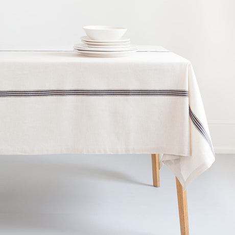 Provincial Tablecloth - Natural/French Navy - Sumiye Co