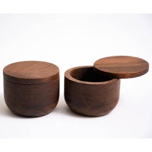 Chechen Wood Design Kambur Spice Jar - Walnut Wood | Mexico - Sumiye Co