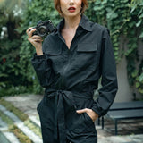 Amelia Recycled Travel Jumpsuit Black