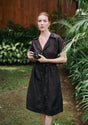 ARYA Safari Linen Midi Dress, in Black - Sumiye Co