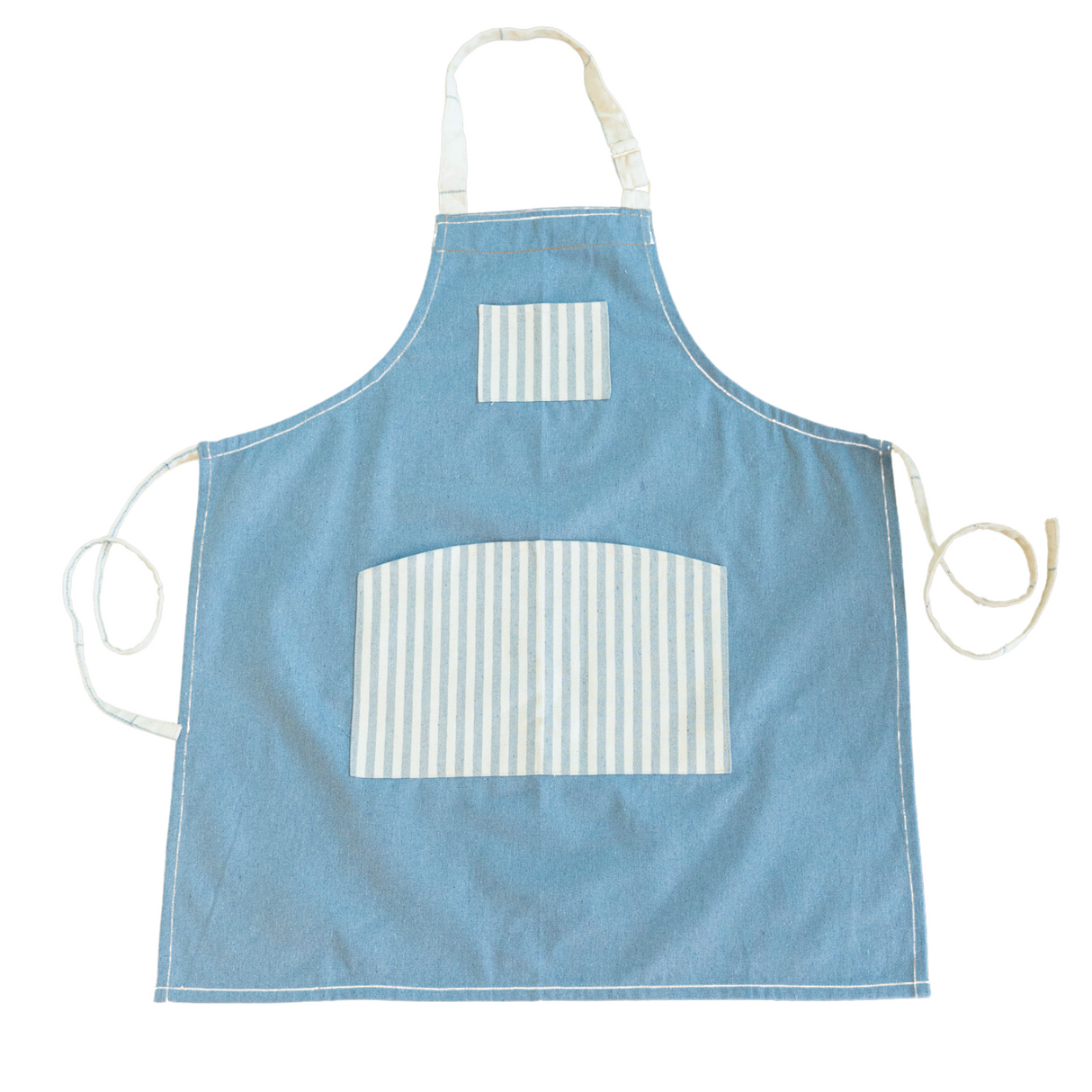 Upcycled Denim Apron With Pockets - Sumiye Co