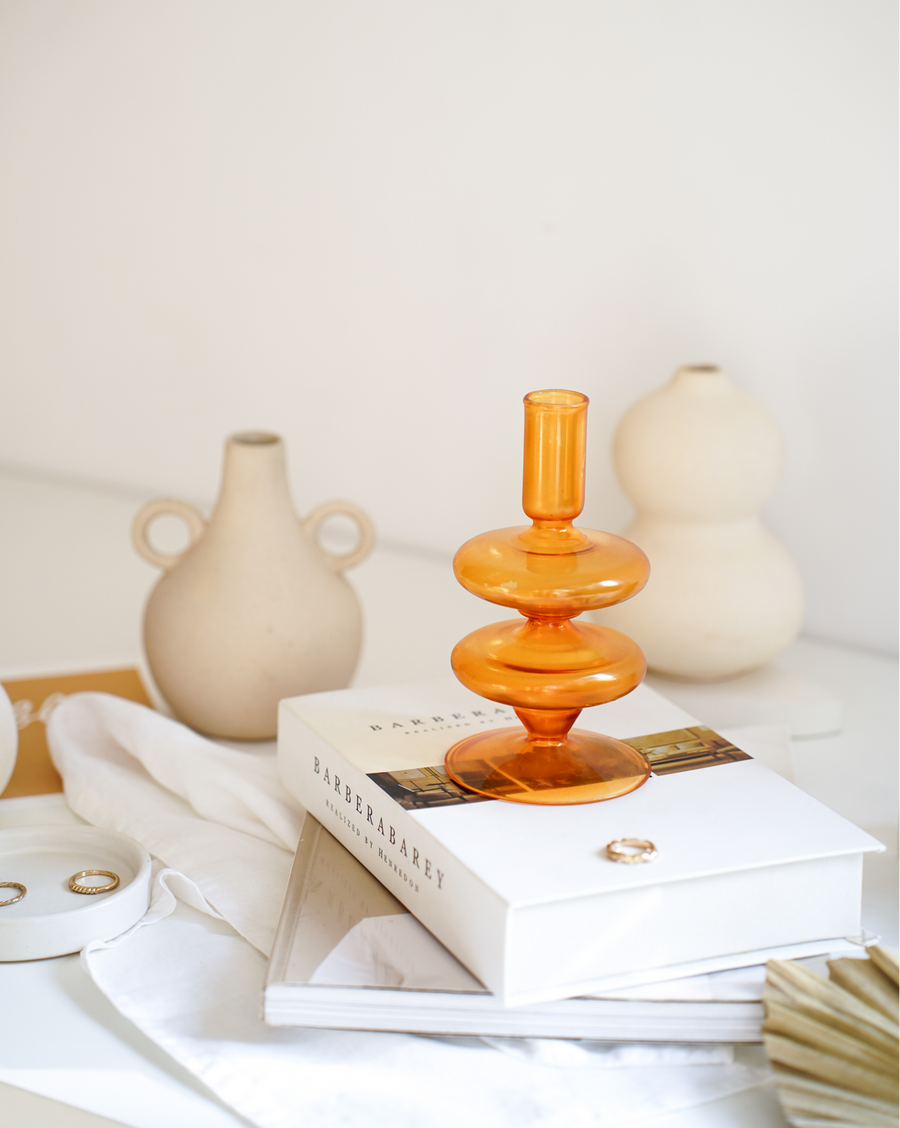 Osmos Studio Gigi Candle Holder | Amber Glass - Sumiye Co