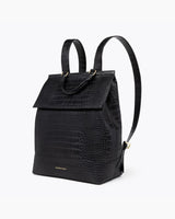 The Backpack - Black Croc | Designer Lunch Bags & Totes